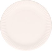 30x Assiettes en karton Witte rondes 23 cm - Assiettes en karton jetables - Assiettes de fête - Articles de fête décoration de table