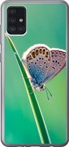 Geschikt voor Samsung Galaxy A52 5G hoesje - Vlinder - Gras - Licht - Siliconen Telefoonhoesje