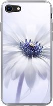 Geschikt voor iPhone SE 2020 hoesje - Bloem - Abstract - Wit - Siliconen Telefoonhoesje