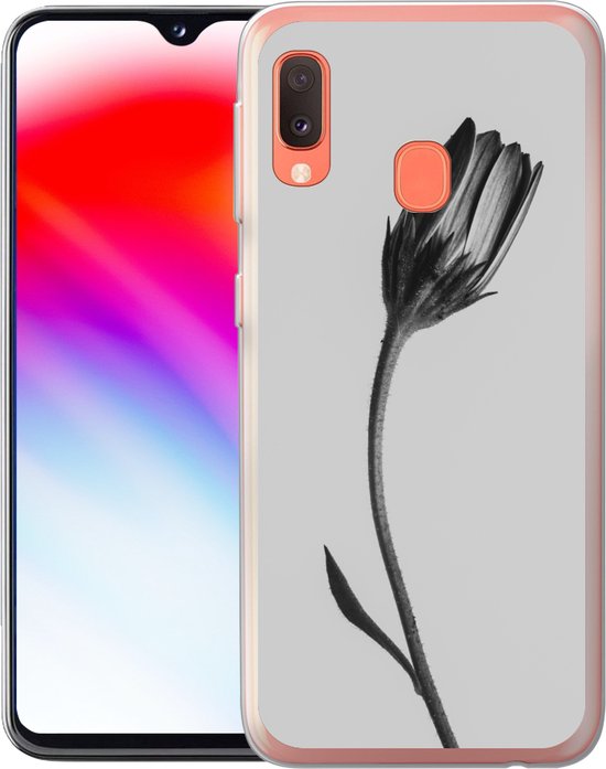 Coque Samsung Galaxy A20e - Plante - Macro - Zwart - Wit - Siliconen