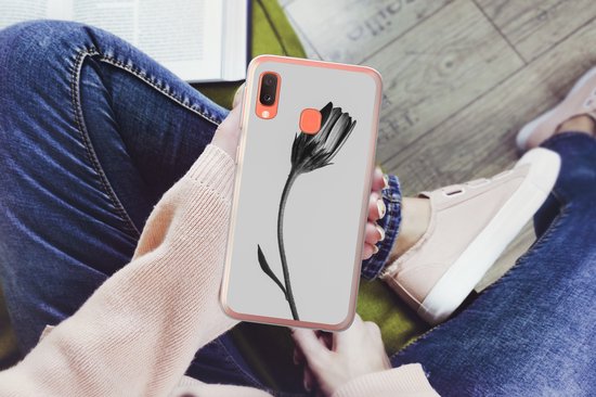 Coque Samsung Galaxy A20e - Plante - Macro - Zwart - Wit - Siliconen
