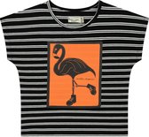 Smitten Organic - 'Safari - Flamingo gids' block cropped T-shirt