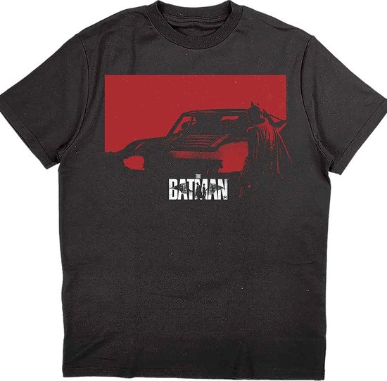 DC Comics Batman Heren Tshirt The Batman Red Car Zwart
