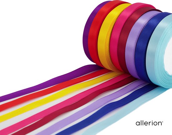 Lot De Deux Couleurs : Noir Et Jaune - Ruban Décoratif - Ruban Décoratif - Ruban De Satin (12 Mm