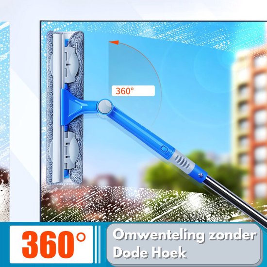 Urban Living Raamwisser met telescoopsteel - 5-delig - 128 cm - bruin