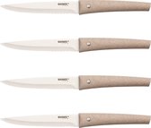 Bol.com Homey's Vitt steakmessenset - 4-delig - RVS/tarwegras - microkartel aanbieding