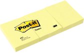 Notes Post-it®, jaune canari ™, 38 x 51 mm, paquet de 3