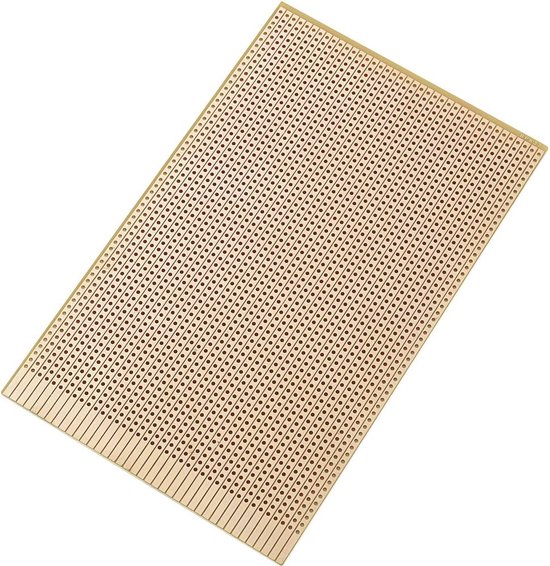world-trading-net - Printplaat hard papier 60x100 mm, steek 2,54 mm, rijen puntkettingen, eenzijdige koperlaag (35 µm), ideaal voor elektronische projecten