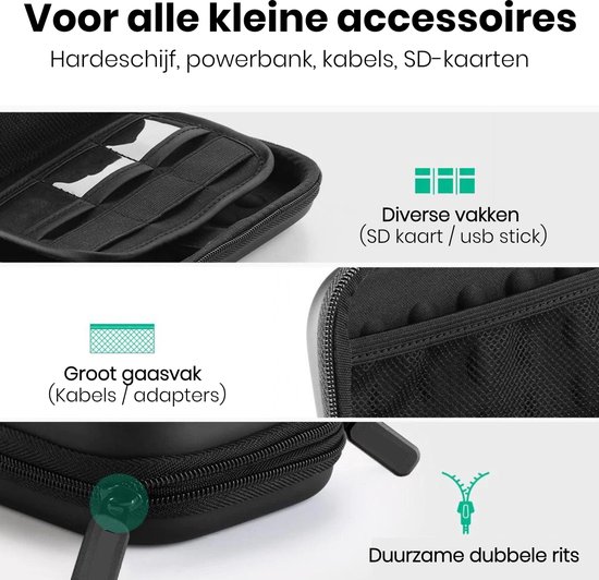 LURK® Accessoires & Harde schijf tas - Hardcase tasorganizer - Bag in Bag etui - Elektronica, gadget & accessoires wallet -