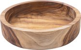 Bowls and Dishes Pure Teak Wood Schaal | Houten Kom | Houten Fruitschaal - cadeau tip! Ø 28 x 7 cm - Cadeau tip!