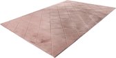 Impulse - vloerkleed - hoogpolig - fluffy - superzacht - 3D effect - tapijt - kleed - 80x150 - poeder roze