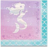 servetten Mermaid Shine 33 x 33 cm papier roze