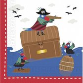 servetten piraten 33 x 33 cm papier blauw/wit 20 stuks