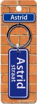 sleutelhanger Astrid straat 9 x 3 cm staal blauw
