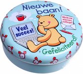 geschenkblikje lovely tin - nieuwe baan #07 blauw