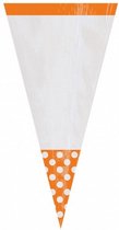 feestzakjes polkastip 24,7 cm 10 stuks oranje
