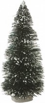 kerstboom besneeuwd kerstdorp 15 cm groen/wit