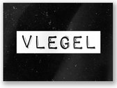 kaart Vlegel 15 x 10,5 cm papier zwart/wit