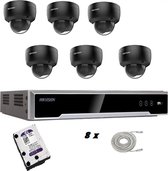 Set avec 6 caméras noires Hikvision DS-2CD2146G2-I 2,8 mm Hikvision et disque dur Western Digital