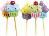 verjaardagskaars cupcake 5,5 cm wax 5 stuks