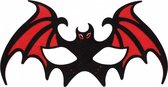 oogmasker vleermuis 27 x 15 cm polyester rood/zwart