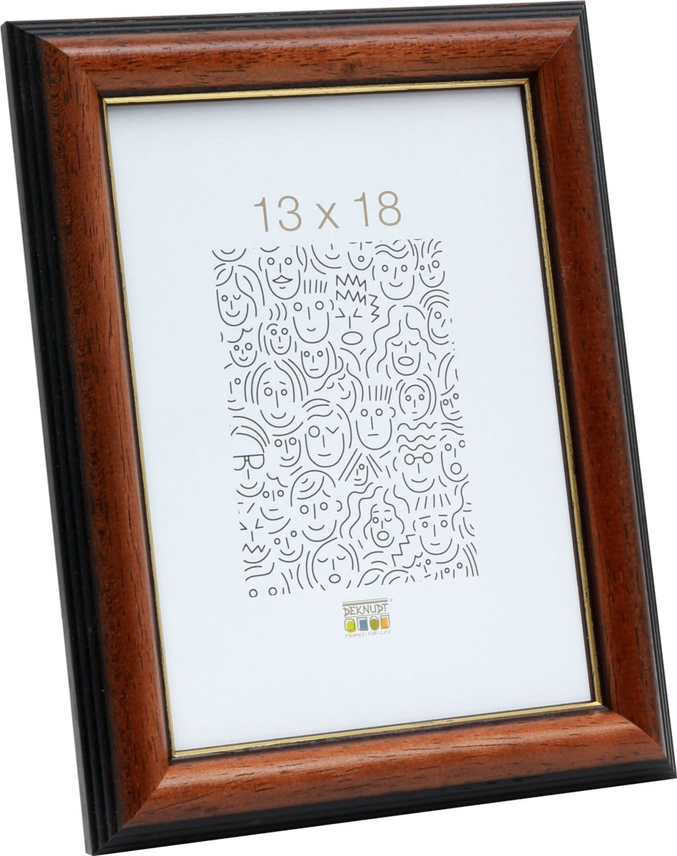 Deknudt Frames fotolijst S222H3 - klassiek bruin - voor foto 13x18 cm