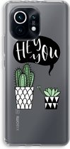 Case Company® - Xiaomi Mi 11 hoesje - Hey you cactus - Soft Cover Telefoonhoesje - Bescherming aan alle Kanten en Schermrand