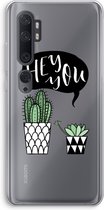 Case Company® - Xiaomi Mi Note 10 Pro hoesje - Hey you cactus - Soft Cover Telefoonhoesje - Bescherming aan alle Kanten en Schermrand