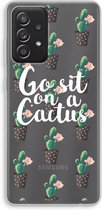 Case Company® - Samsung Galaxy A52 hoesje - Cactus quote - Soft Cover Telefoonhoesje - Bescherming aan alle Kanten en Schermrand