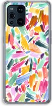 Case Company® - OPPO Find X3 Pro hoesje - Watercolor Brushstrokes - Soft Cover Telefoonhoesje - Bescherming aan alle Kanten en Schermrand