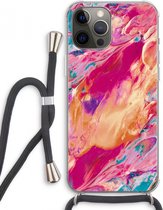 Case Company® - iPhone 12 Pro Max hoesje met Koord - Pastel Echoes - Telefoonhoesje met Zwart Koord - Extra Bescherming aan alle Kanten en Over de Schermrand