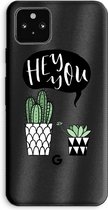Case Company® - Google Pixel 5a 5G hoesje - Hey you cactus - Soft Cover Telefoonhoesje - Bescherming aan alle Kanten en Schermrand