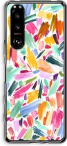 Case Company® - Sony Xperia 5 III hoesje - Watercolor Brushstrokes - Soft Cover Telefoonhoesje - Bescherming aan alle Kanten en Schermrand