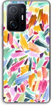 Case Company® - Xiaomi 11T Pro hoesje - Watercolor Brushstrokes - Soft Cover Telefoonhoesje - Bescherming aan alle Kanten en Schermrand