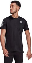 adidas Own The Run Response Shirt Heren - sportshirts - zwart/zilver - maat XS