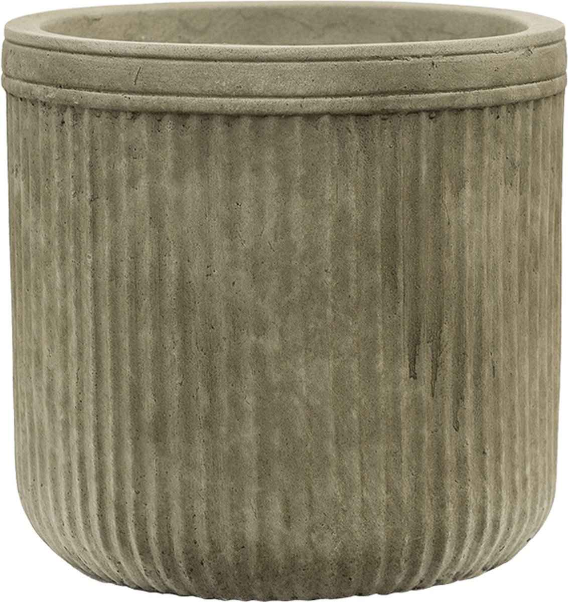 Baq Plantenbak Vertical Rib Cylinder Rib Beige D 40 cm H 40 cm Opening 36 cm