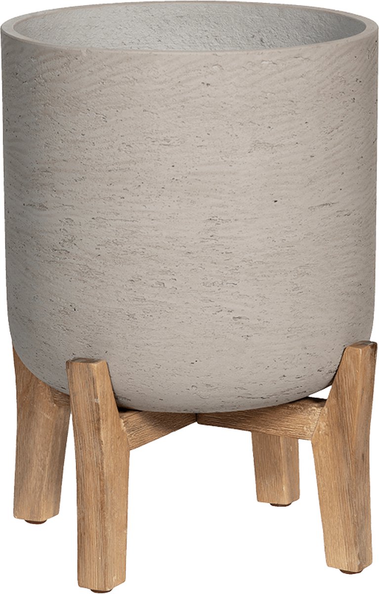 Pottery Pots - Bloempot Charlie L (Feet Low) , Grey Washed - ⌀29.5cm x H34cm - Indoor en Outdoor - Grey Washed