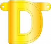 banner letter D 12,5 x 11 cm karton geel
