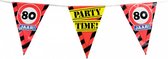 vlaggenlijn Party 80 jaar 10 meter folie rood/zwart