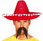 sombrero 45 cm stro rood