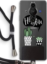 Case Company® - Sony Xperia Pro-I hoesje met Koord - Hey you cactus - Telefoonhoesje met Zwart Koord - Bescherming aan alle Kanten en Over de Schermrand