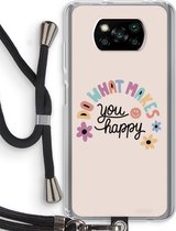 Case Company® - Poco X3 Pro hoesje met Koord - Happy days - Telefoonhoesje met Zwart Koord - Bescherming aan alle Kanten en Over de Schermrand