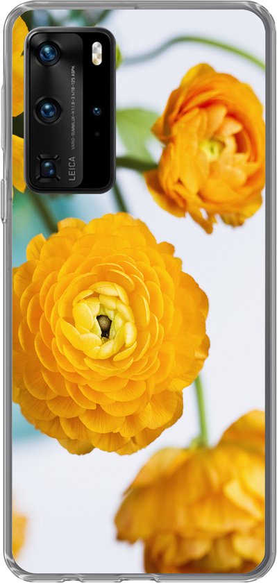 Coque Huawei P40 Pro - Fleurs - Extérieur - Oranje - Coque de téléphone en Siliconen