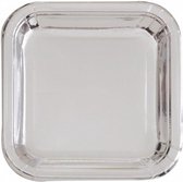 borden vierkant 23 x 23 cm papier zilver 8 stuks