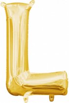 folieballon letter L 20 x 33 cm goud