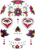 neptattoos Day Of The Dead zelfklevend rood/roze
