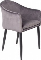 stoel Catelyn 77 cm polyester/suÃ¨de/staal grijs/zwart