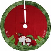 kerstboomrok 90 cm polyester groen/rood