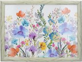 dienblad Meadow Floral 44 x 34 cm hout wit