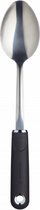 kooklepel 33,5 cm RVS/nylon zwart/zilver